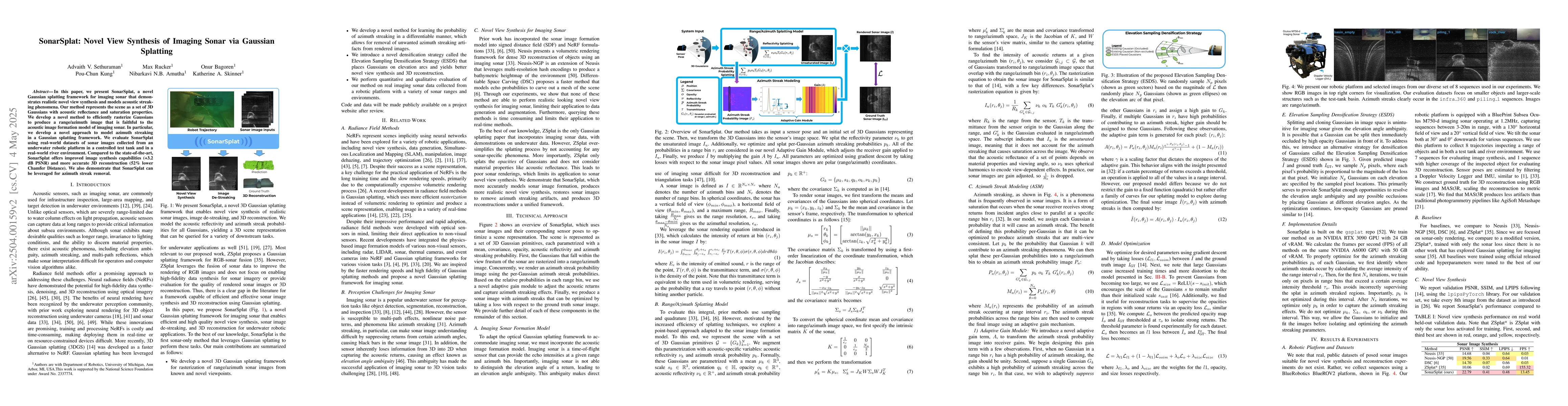 Thumbnail for SonarSplat: Novel View Synthesis of Imaging Sonar via Gaussian Splatting
