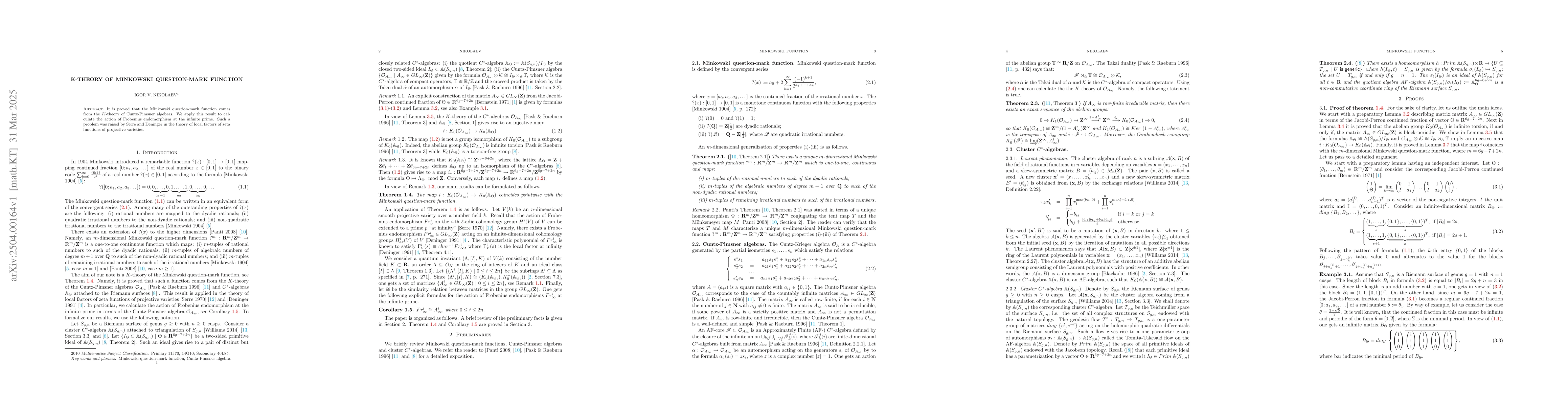 Thumbnail for K-theory of Minkowski question-mark function