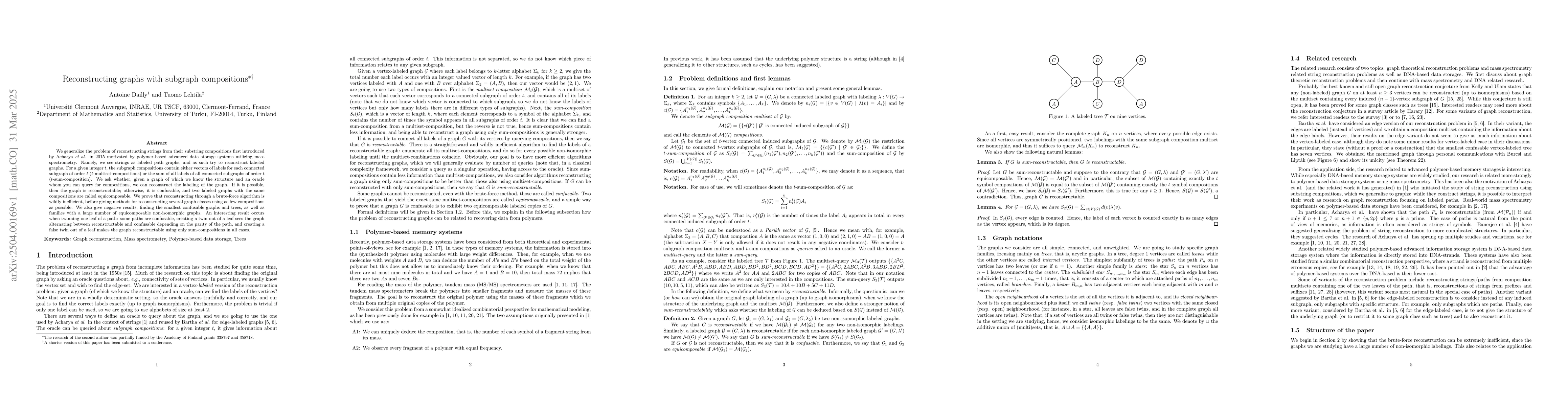 Thumbnail for Reconstructing graphs with subgraph compositions