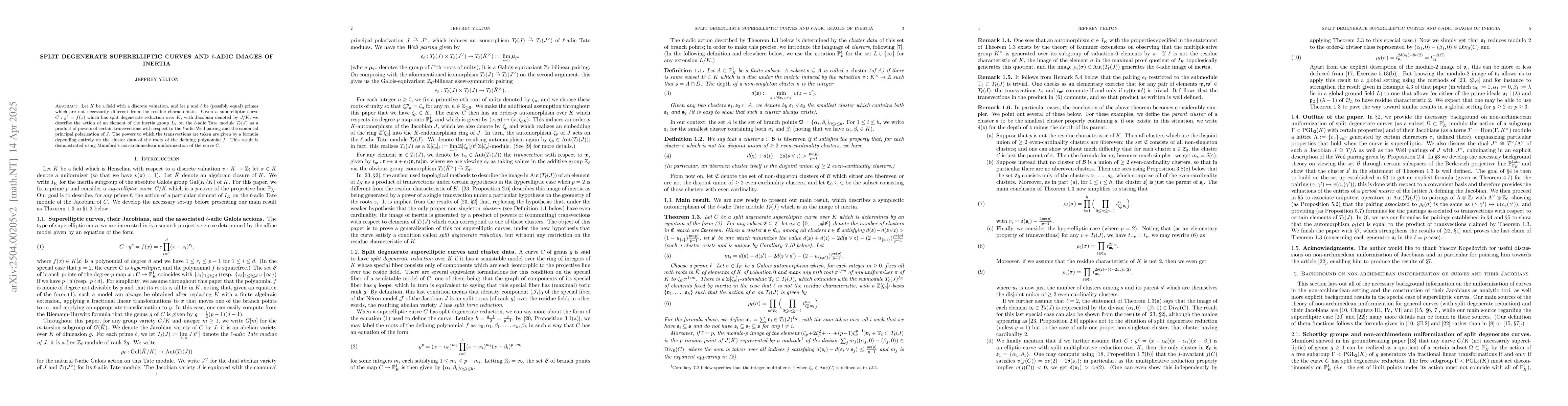 Thumbnail for Split degenerate superelliptic curves and $\ell$-adic images of inertia