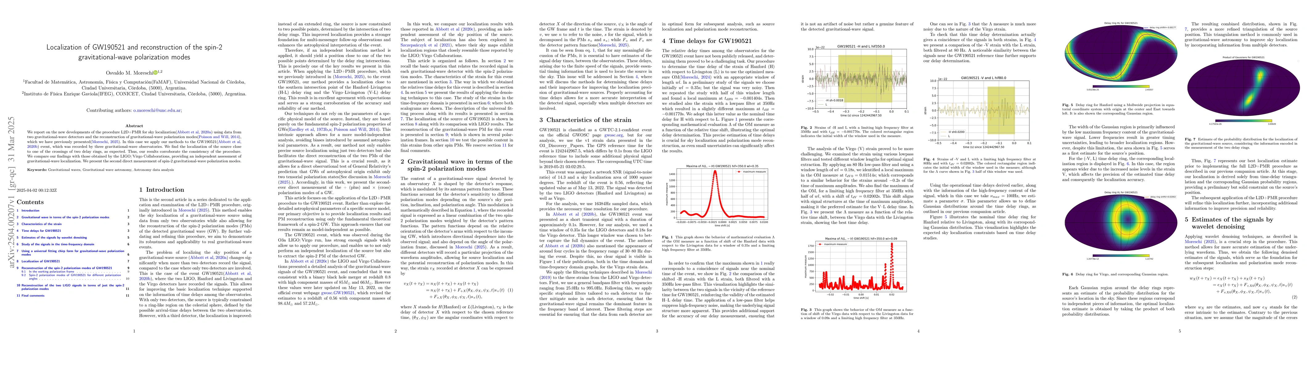 Thumbnail for Localization of GW190521 and reconstruction of the spin-2
  gravitational-wave polarization modes