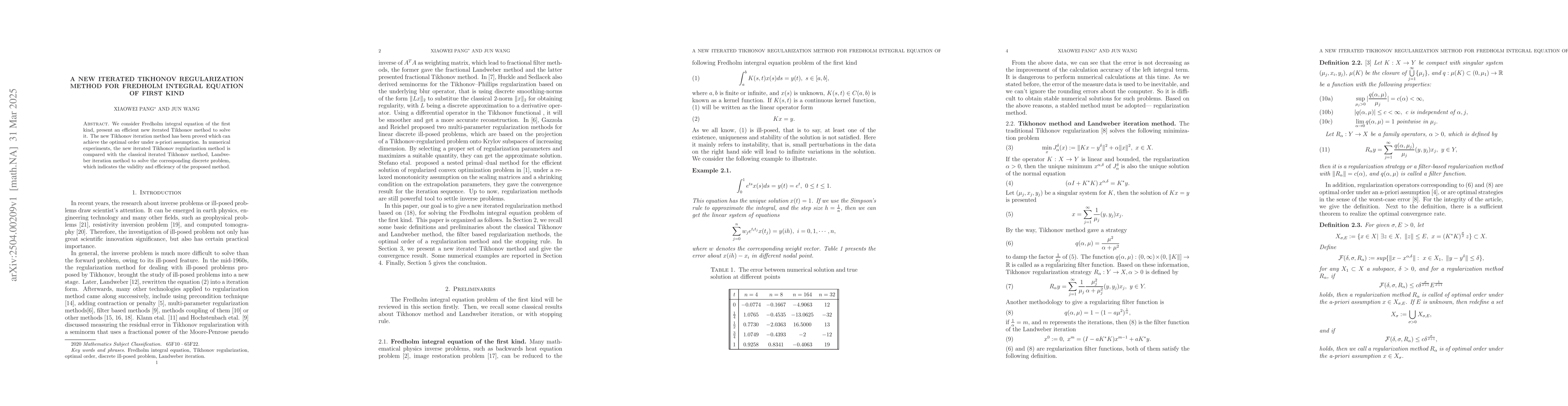 Thumbnail for A new iterated Tikhonov regularization method for Fredholm integral
  equation of first kind