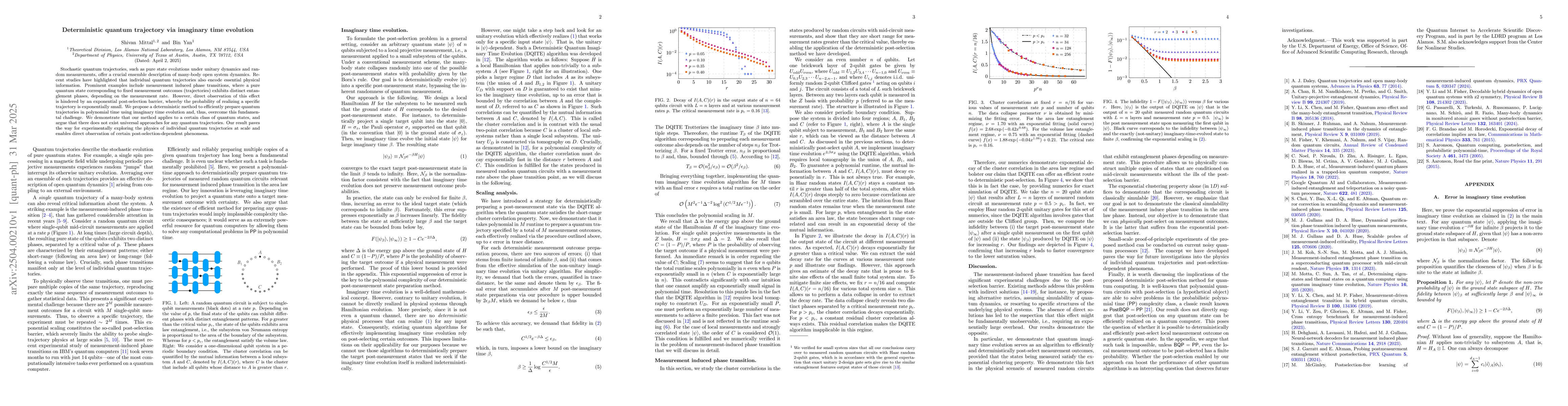 Thumbnail for Deterministic quantum trajectory via imaginary time evolution