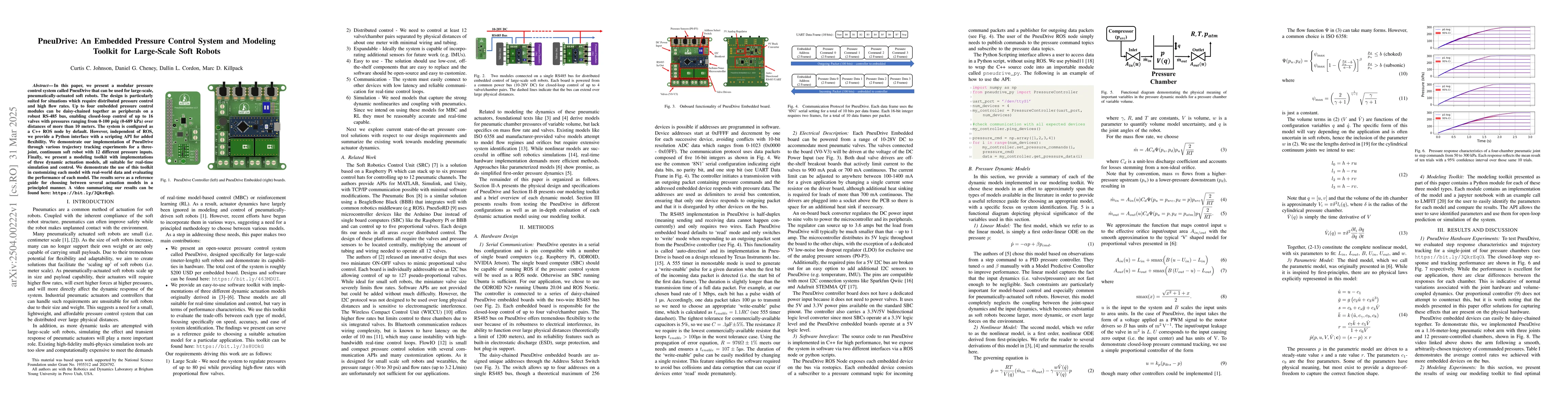 Thumbnail for PneuDrive: An Embedded Pressure Control System and Modeling Toolkit for
  Large-Scale Soft Robots
