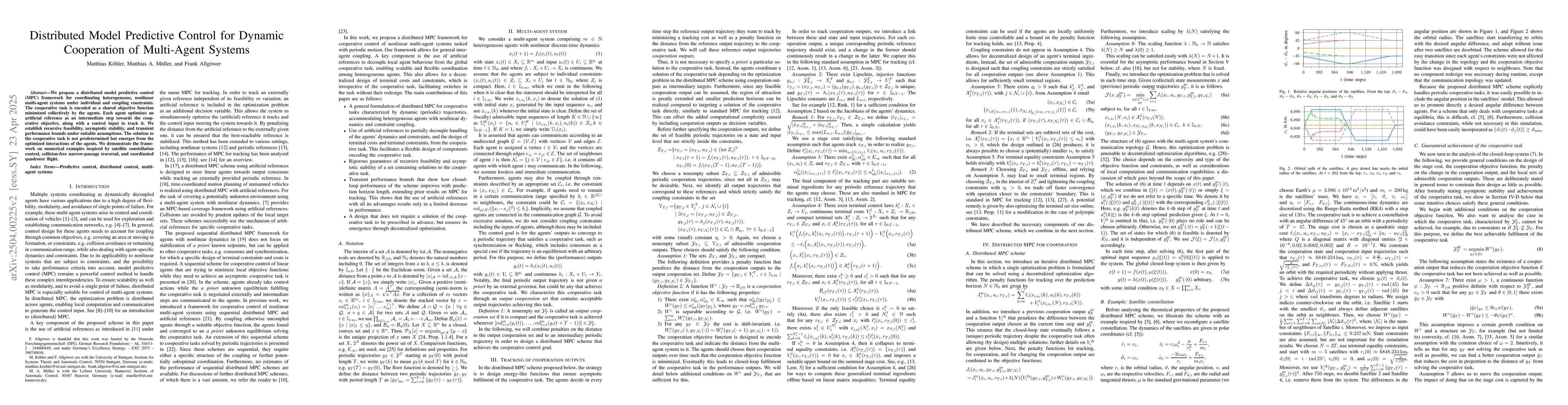 Thumbnail for Distributed Model Predictive Control for Dynamic Cooperation of
  Multi-Agent Systems