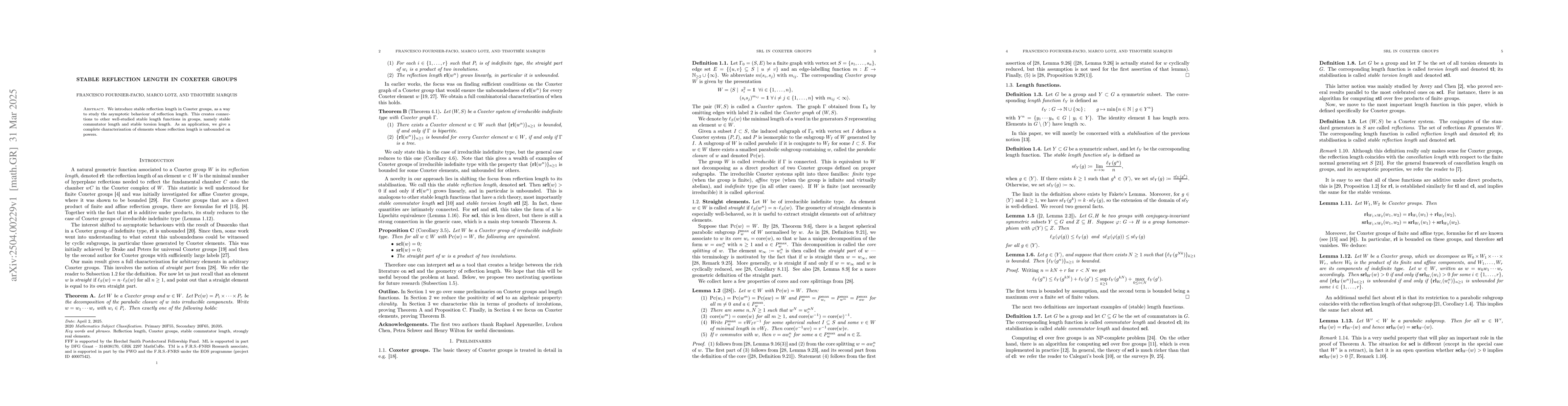 Thumbnail for Stable reflection length in Coxeter groups