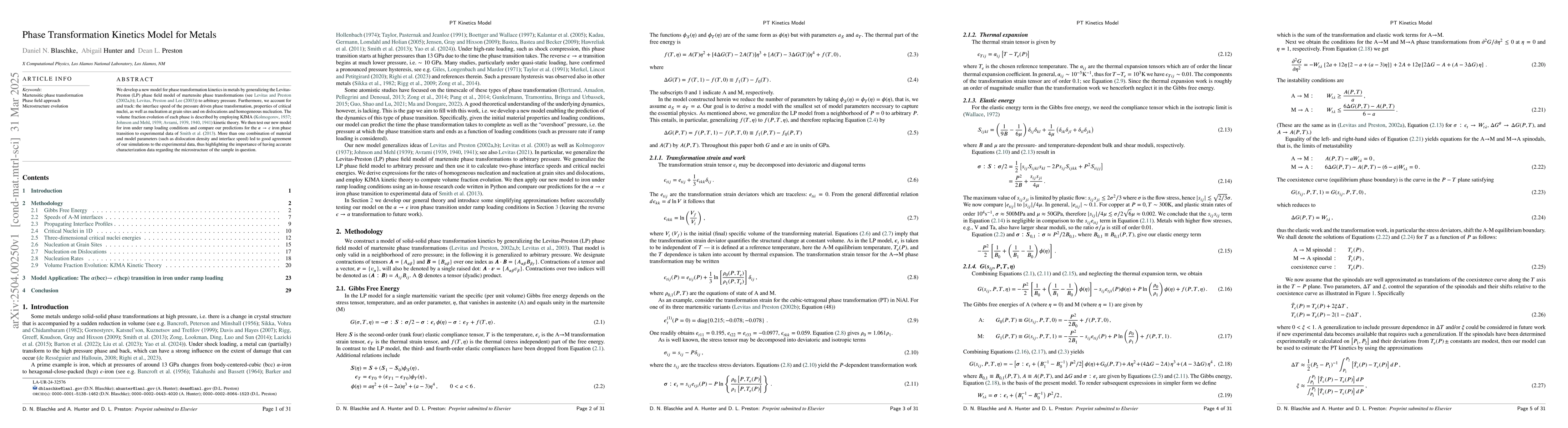 Thumbnail for Phase Transformation Kinetics Model for Metals
