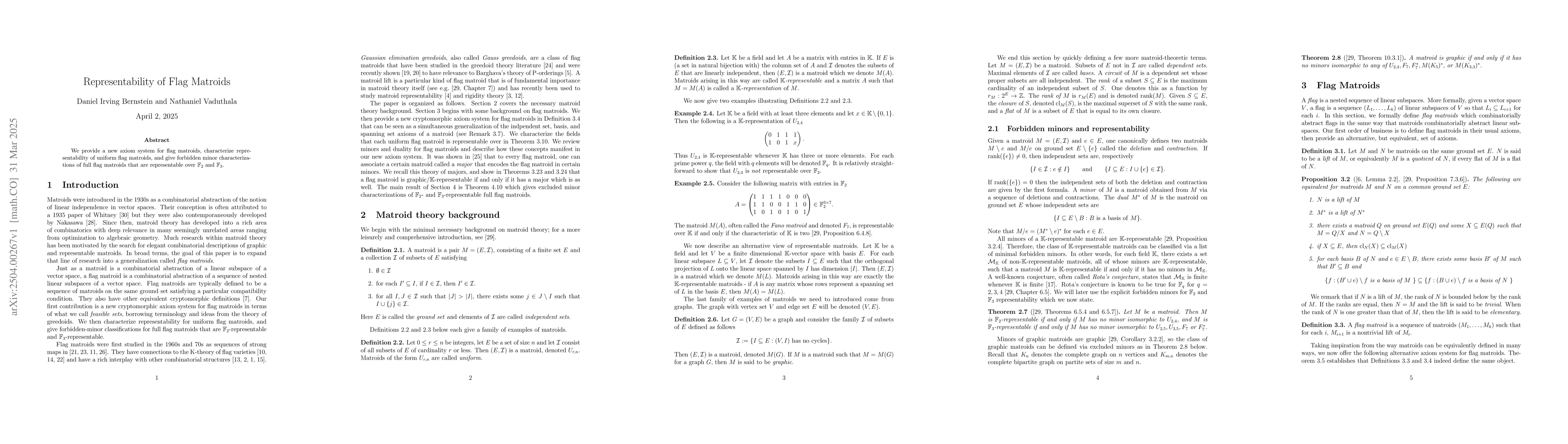 Thumbnail for Representability of Flag Matroids