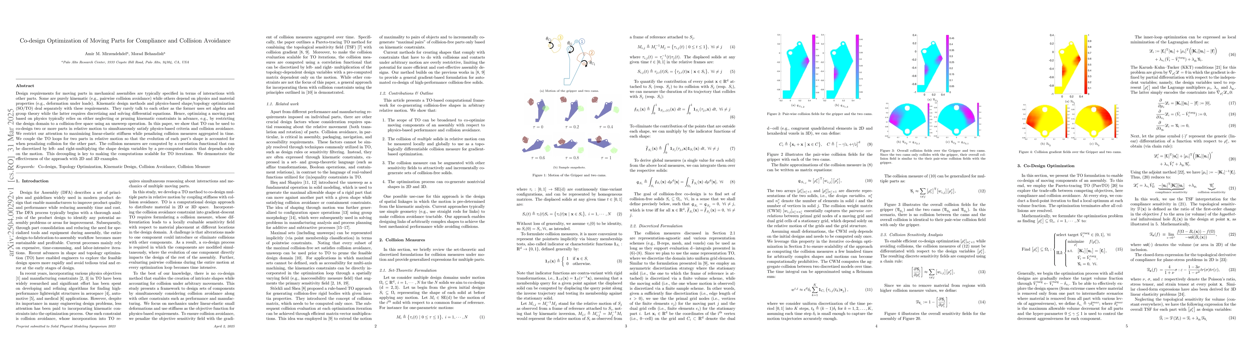Thumbnail for Co-design Optimization of Moving Parts for Compliance and Collision
  Avoidance