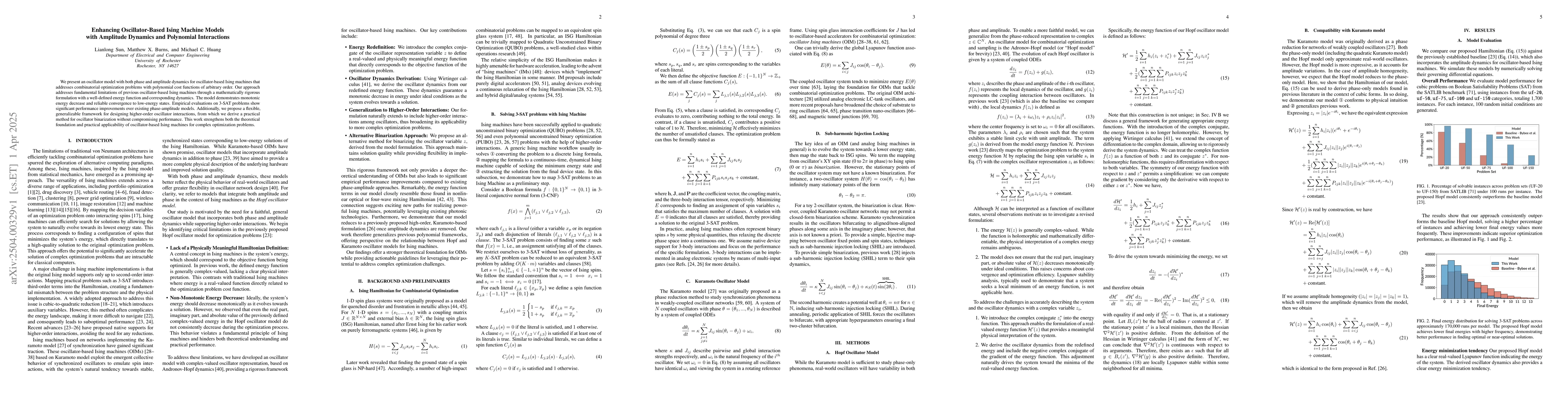 Thumbnail for Enhancing Oscillator-Based Ising Machine Models with Amplitude Dynamics
  and Polynomial Interactions