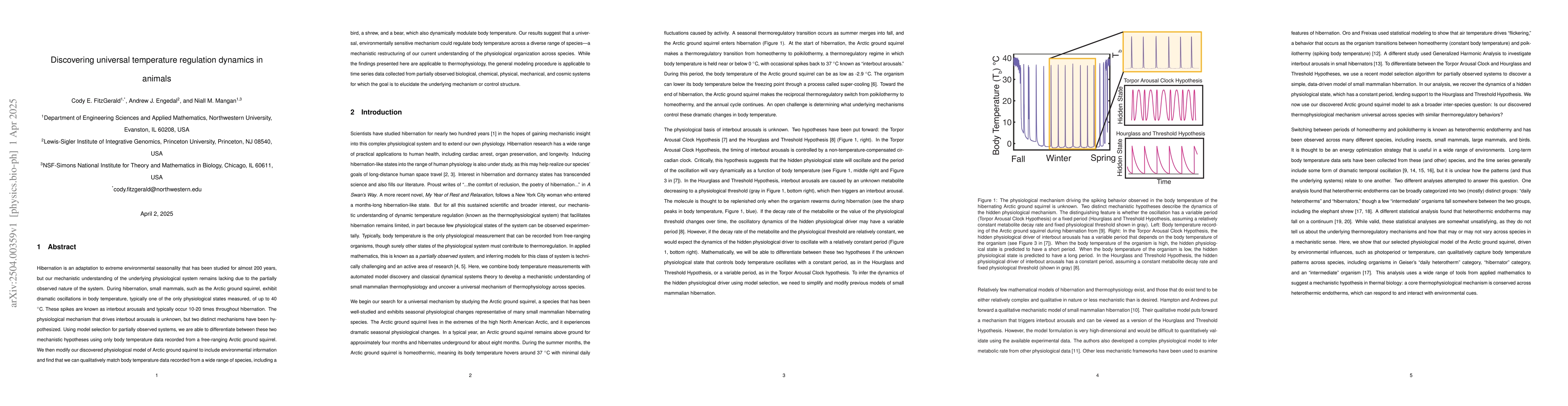 Thumbnail for Discovering universal temperature regulation dynamics in animals