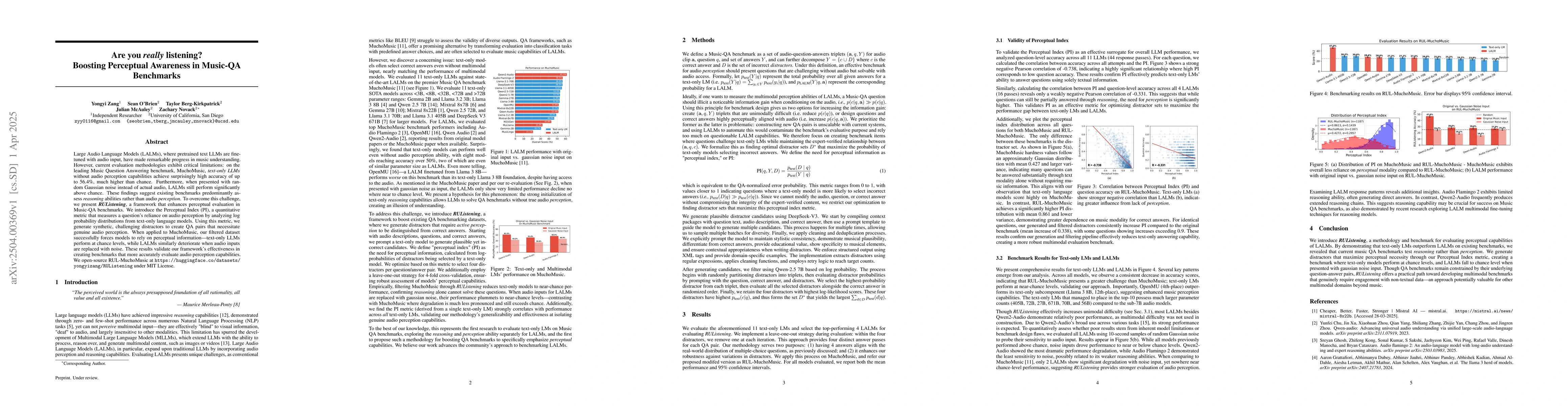 Thumbnail for Are you really listening? Boosting Perceptual Awareness in Music-QA
  Benchmarks
