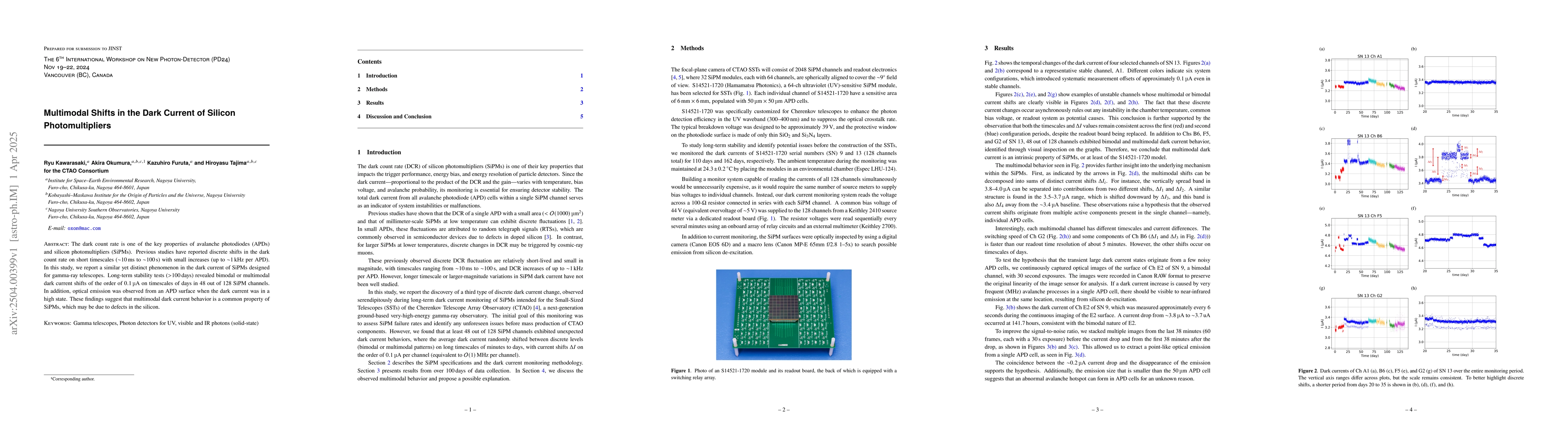 Thumbnail for Multimodal Shifts in the Dark Current of Silicon Photomultipliers