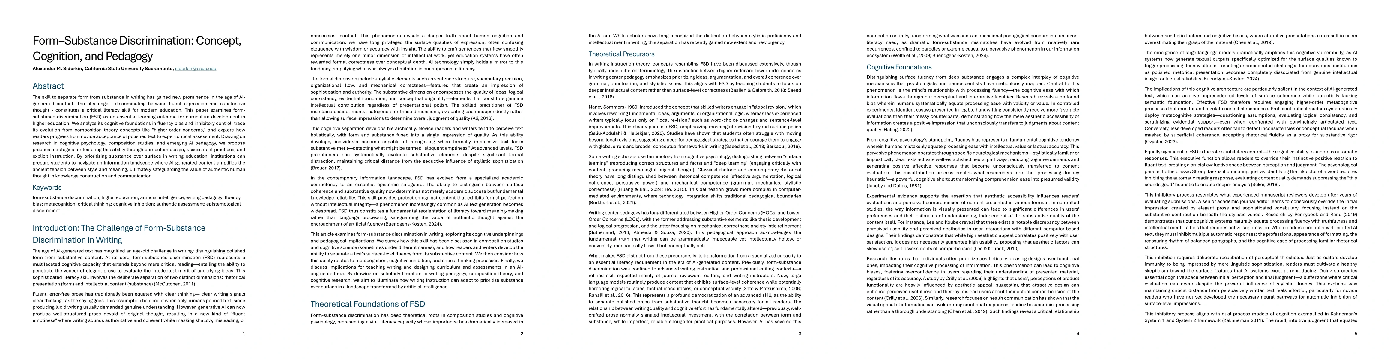 Thumbnail for Form-Substance Discrimination: Concept, Cognition, and Pedagogy