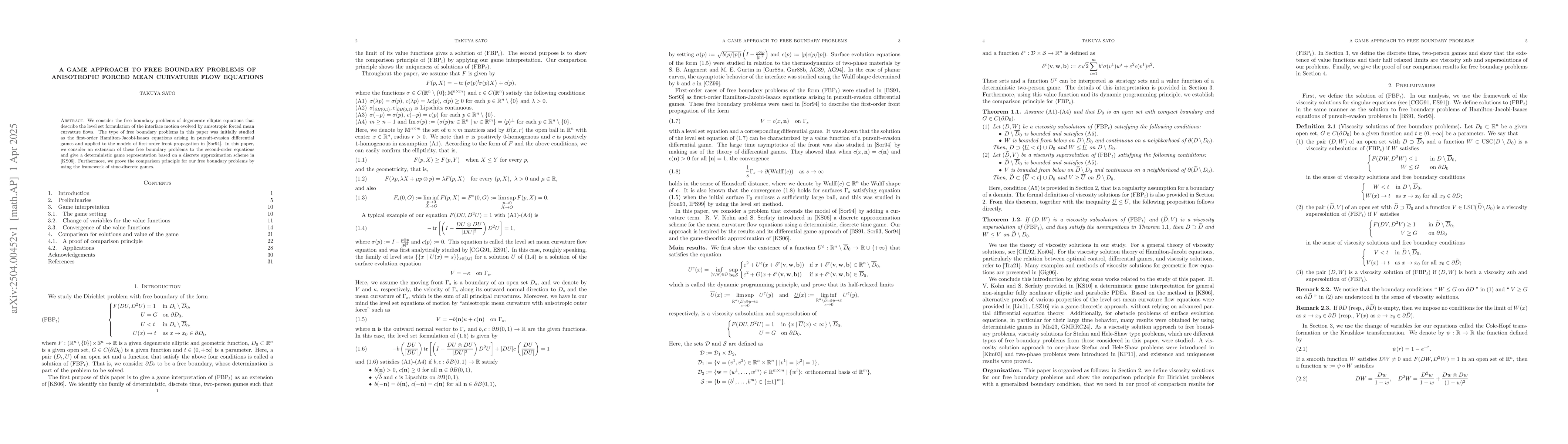 Thumbnail for A game approach to free boundary problems of anisotropic forced mean
  curvature flow equations