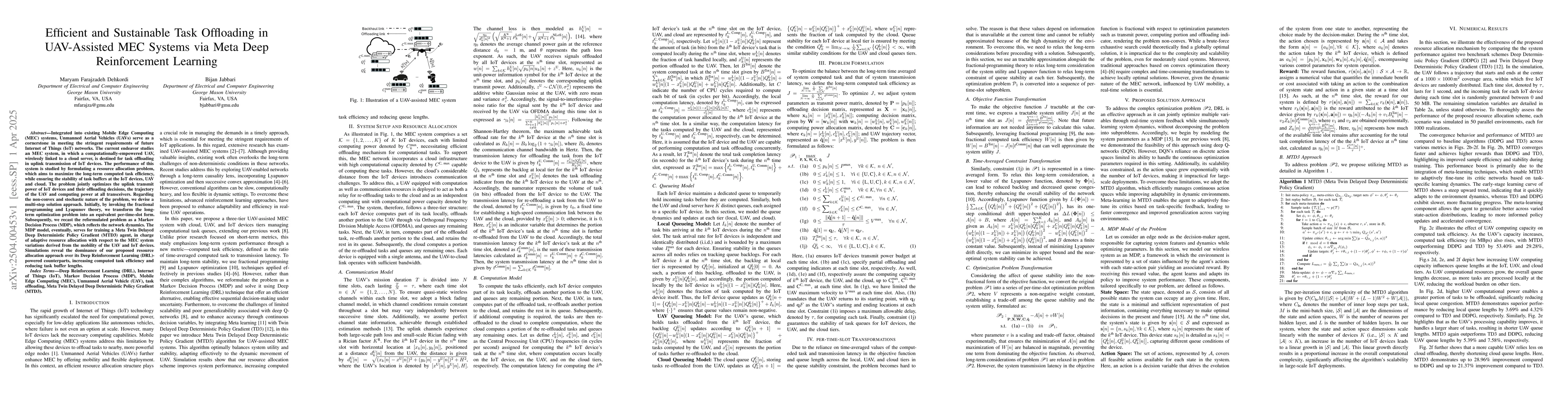 Thumbnail for Efficient and Sustainable Task Offloading in UAV-Assisted MEC Systems
  via Meta Deep Reinforcement Learning