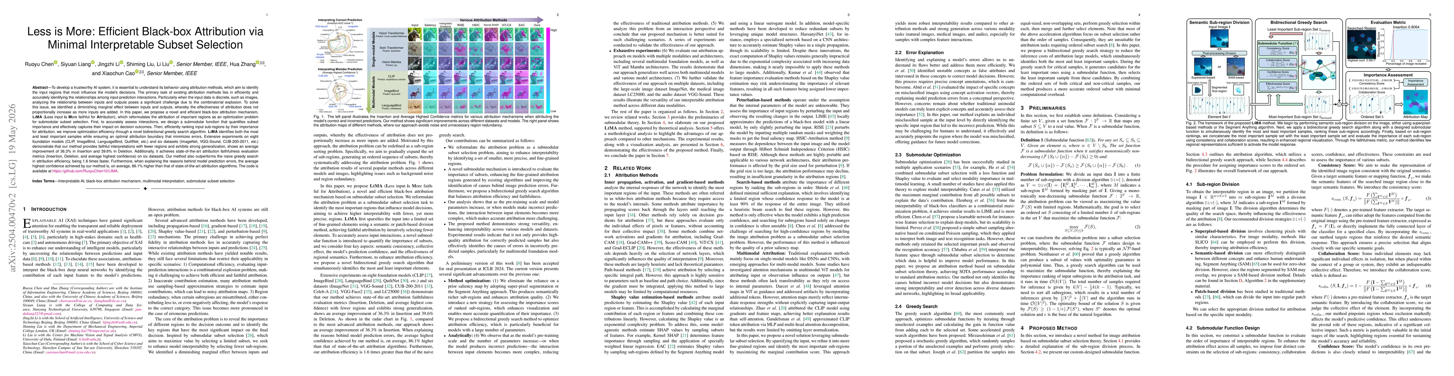 Thumbnail for Less is More: Efficient Black-box Attribution via Minimal Interpretable Subset Selection