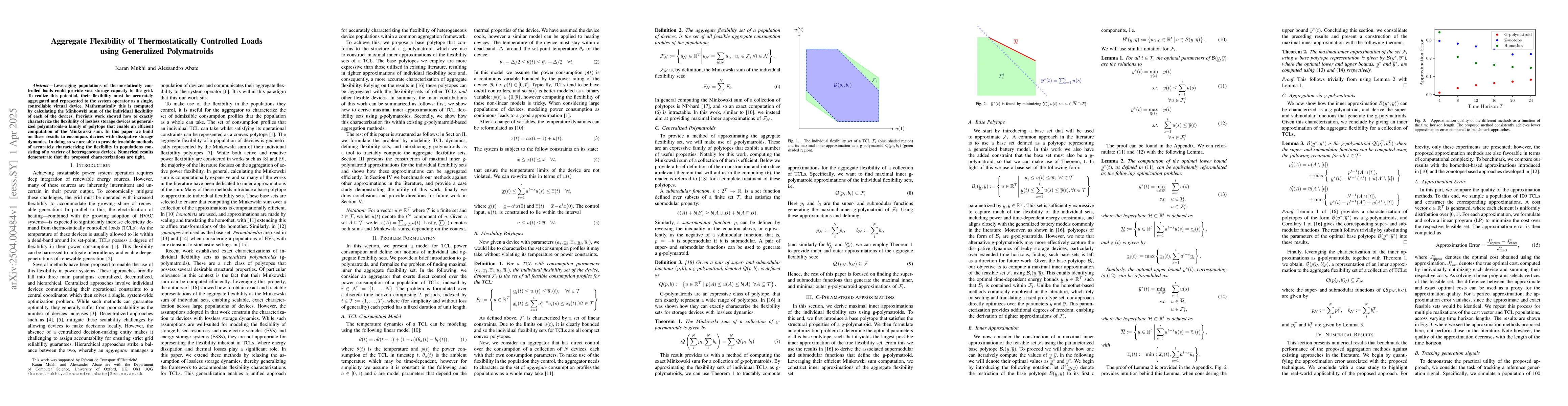 Thumbnail for Aggregate Flexibility of Thermostatically Controlled Loads using
  Generalized Polymatroids