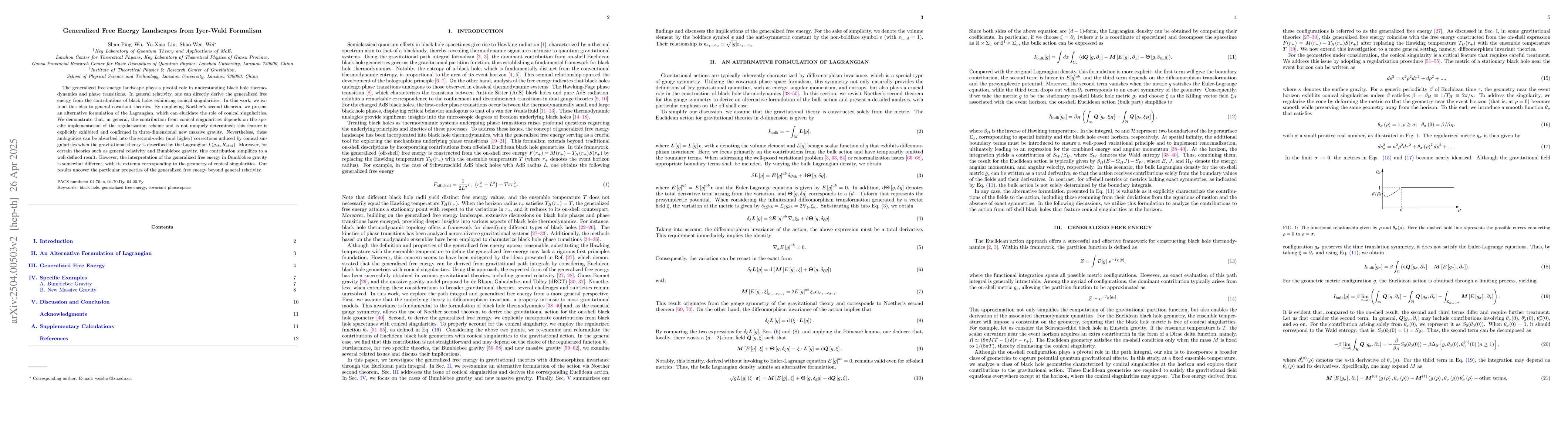 Thumbnail for Generalized Free Energy Landscapes from Iyer-Wald Formalism
