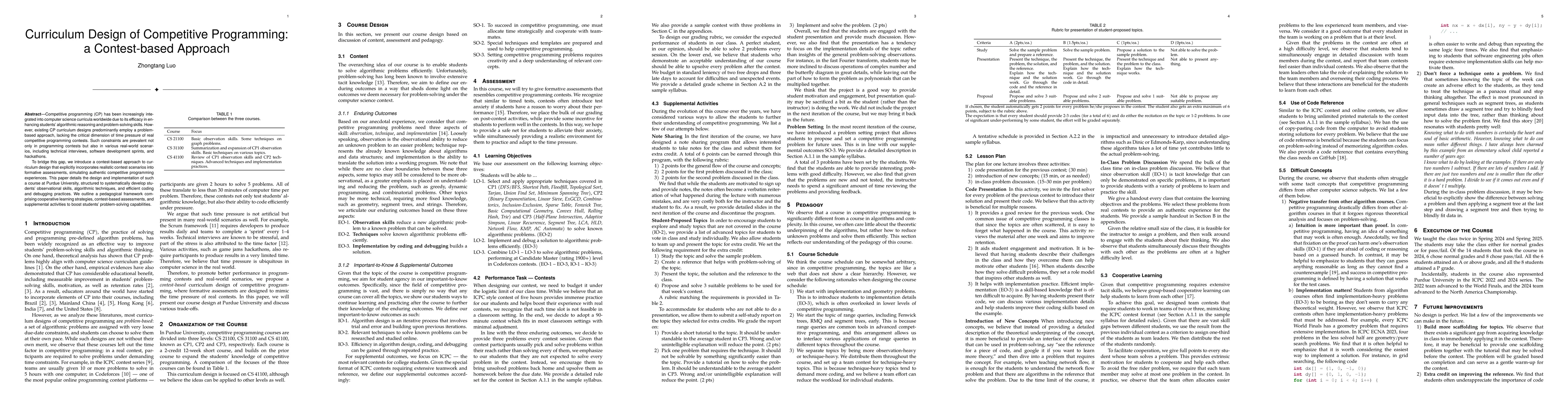 Thumbnail for Curriculum Design of Competitive Programming: a Contest-based Approach