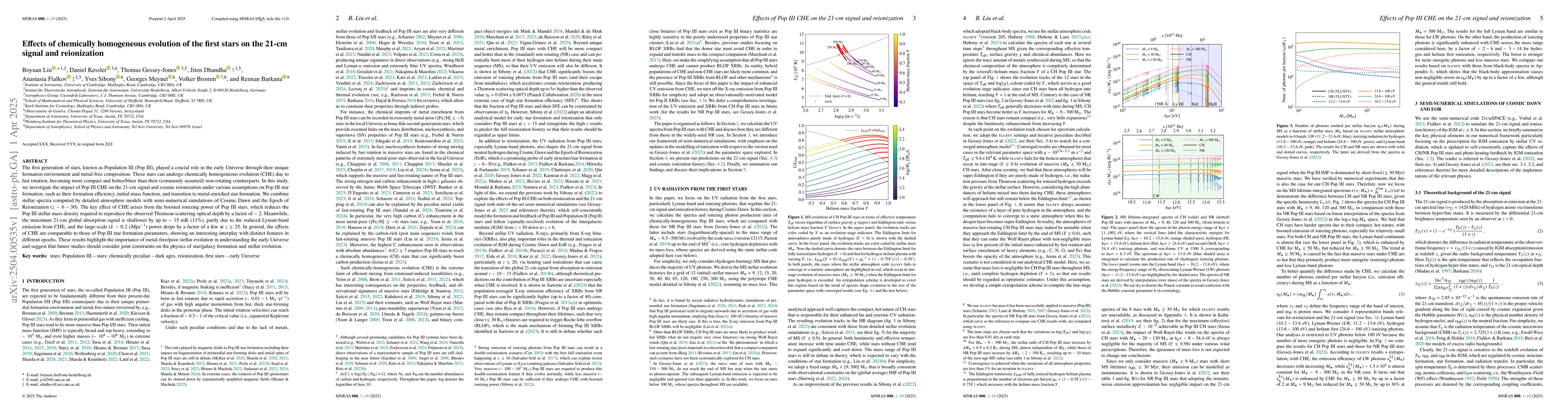 Thumbnail for Effects of chemically homogeneous evolution of the first stars on the
  21-cm signal and reionization