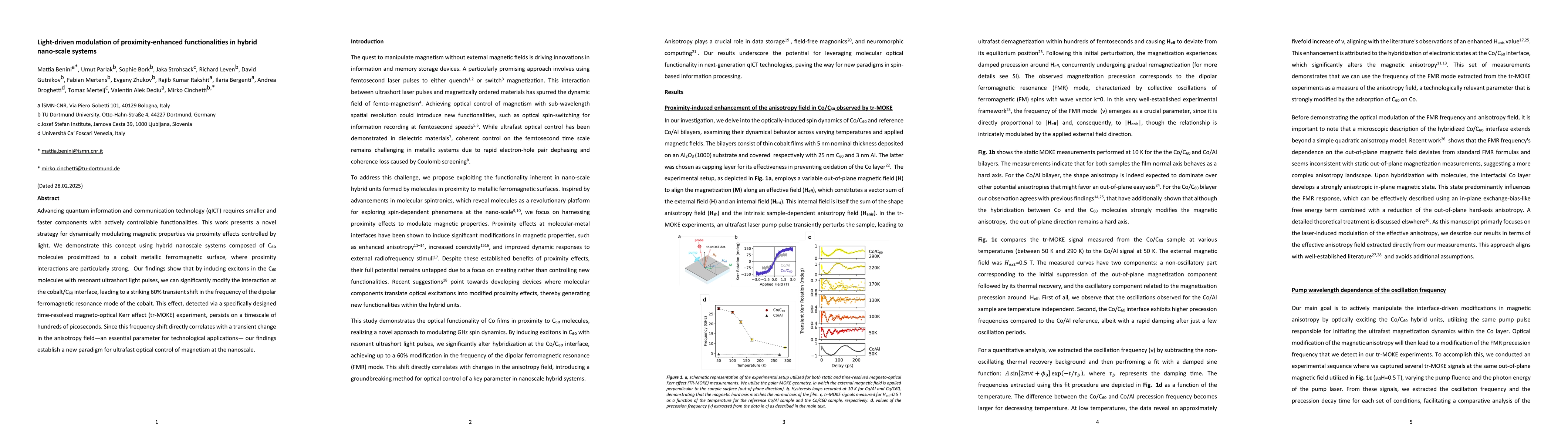 Thumbnail for Light-driven modulation of proximity-enhanced functionalities in hybrid
  nano-scale systems