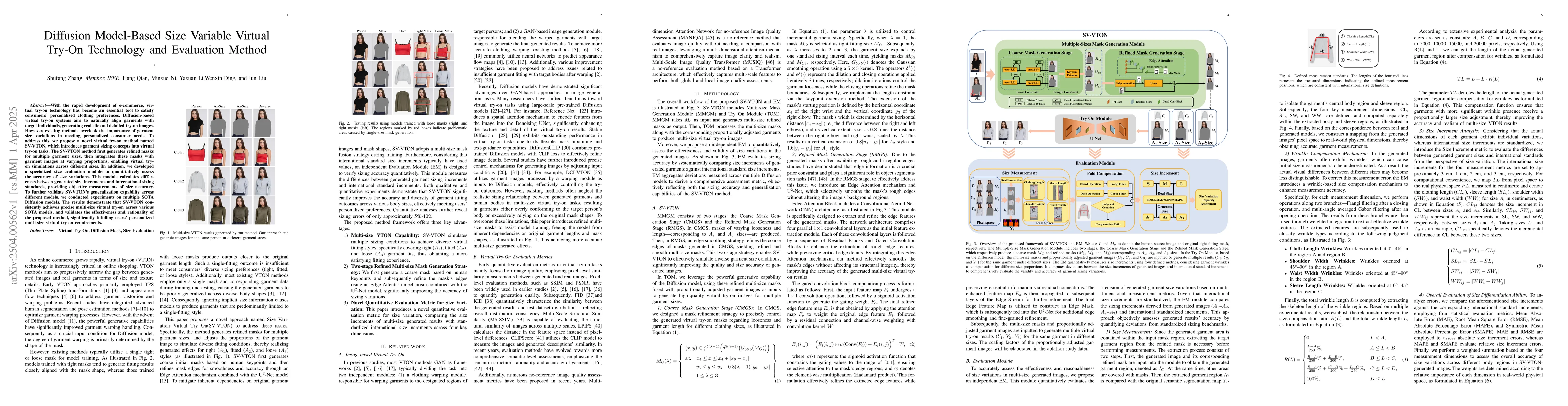 Thumbnail for Diffusion Model-Based Size Variable Virtual Try-On Technology and
  Evaluation Method