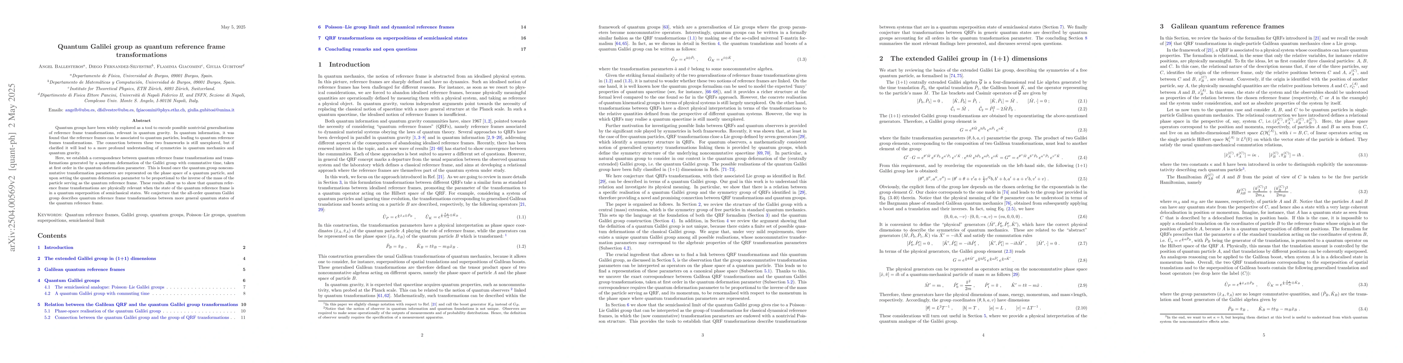 Thumbnail for Quantum Galilei group as quantum reference frame transformations