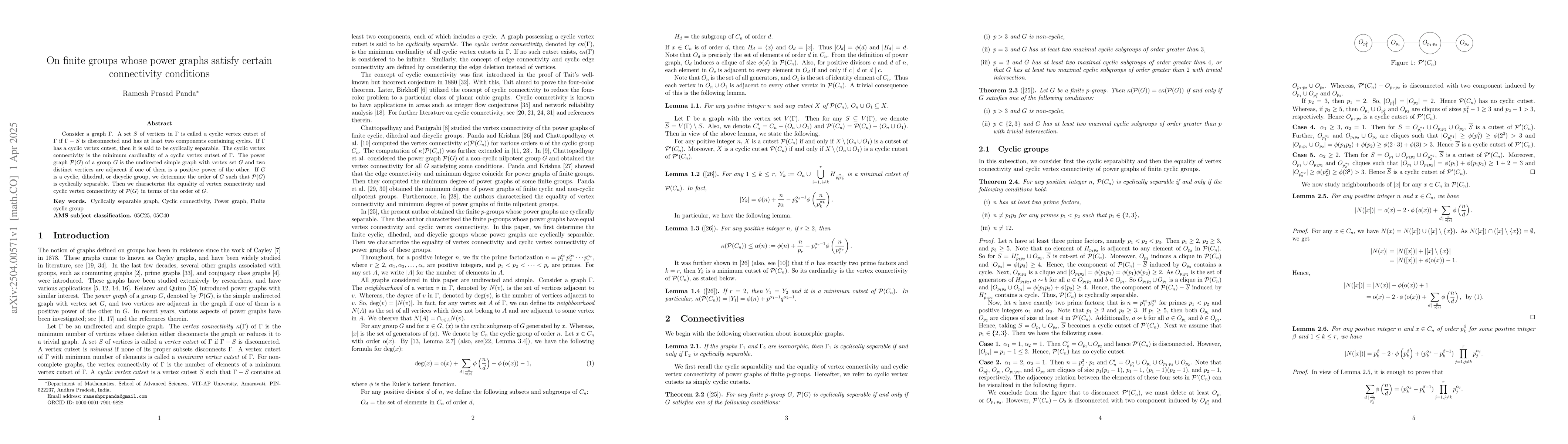 Thumbnail for On finite groups whose power graphs satisfy certain connectivity
  conditions