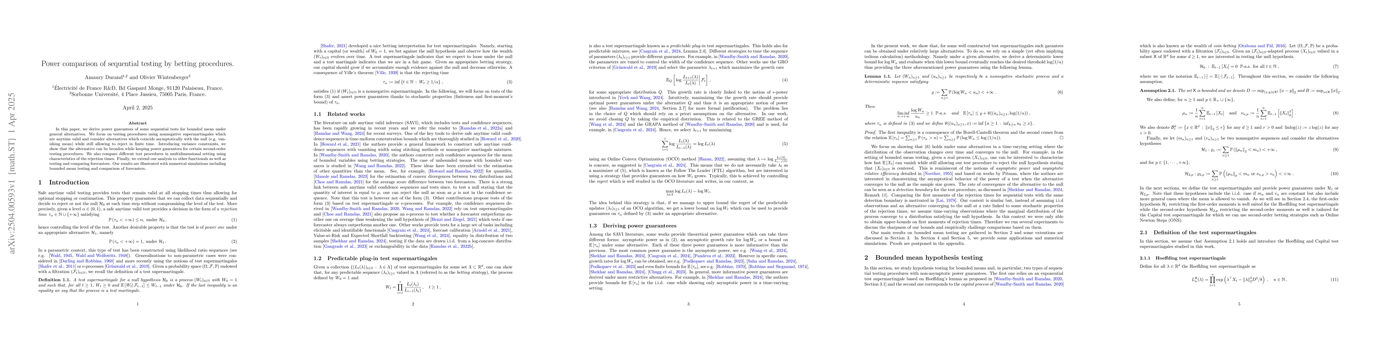 Thumbnail for Power comparison of sequential testing by betting procedures