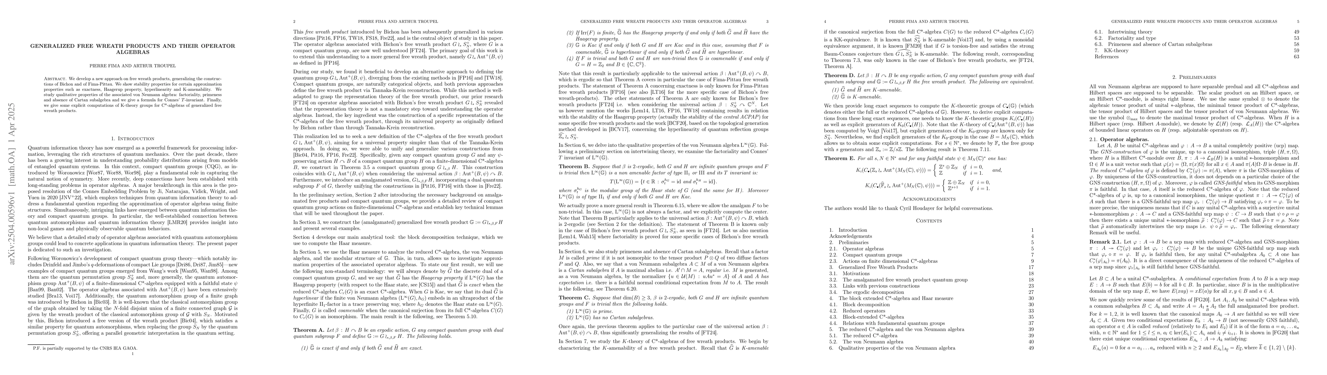Thumbnail for Generalized free wreath products and their operator algebras