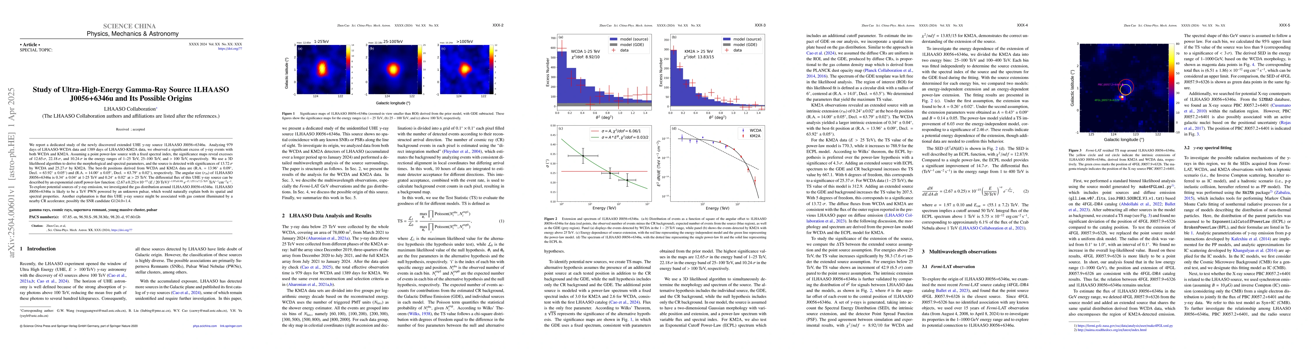 Thumbnail for Study of Ultra-High-Energy Gamma-Ray Source 1LHAASO J0056+6346u and Its
  Possible Origins