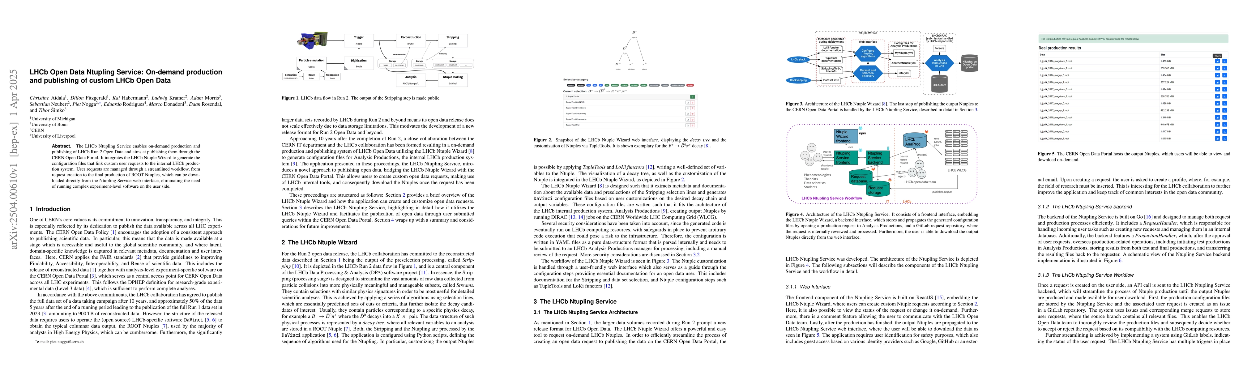 Thumbnail for LHCb Open Data Ntupling Service: On-demand production and publishing of
  custom LHCb Open Data
