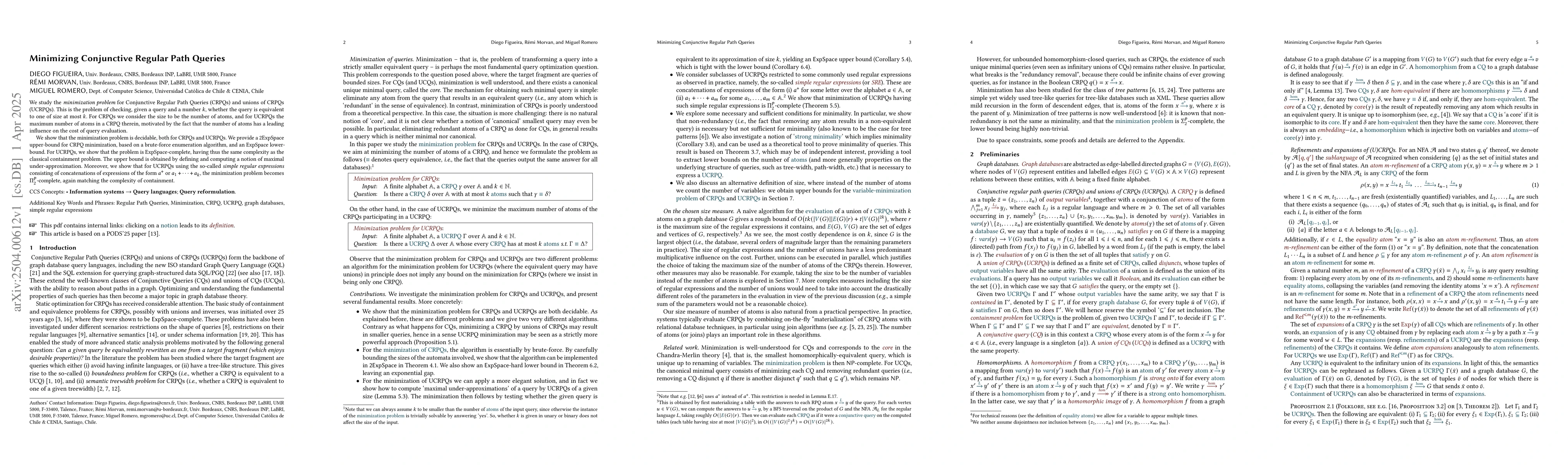 Thumbnail for Minimizing Conjunctive Regular Path Queries