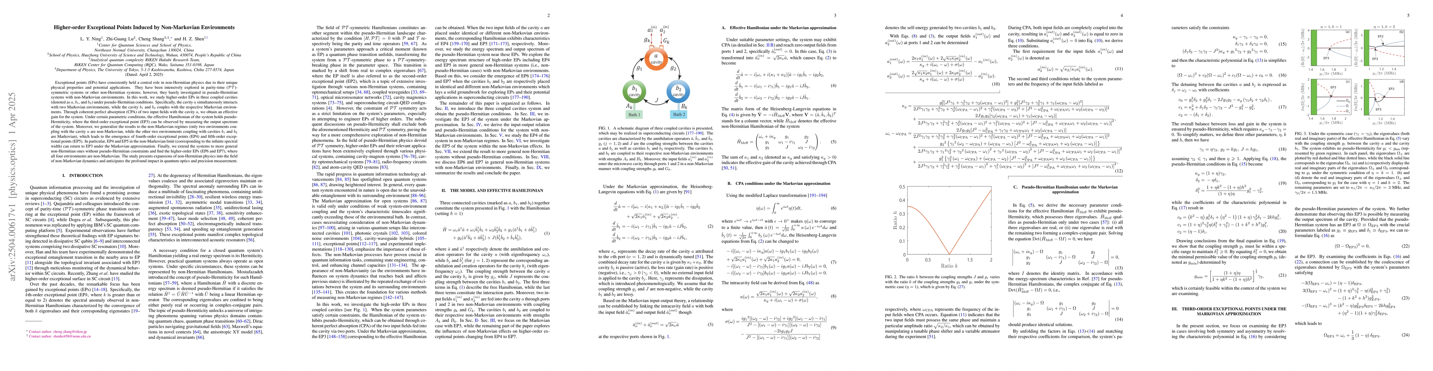 Thumbnail for Higher-order Exceptional Points Induced by Non-Markovian Environments