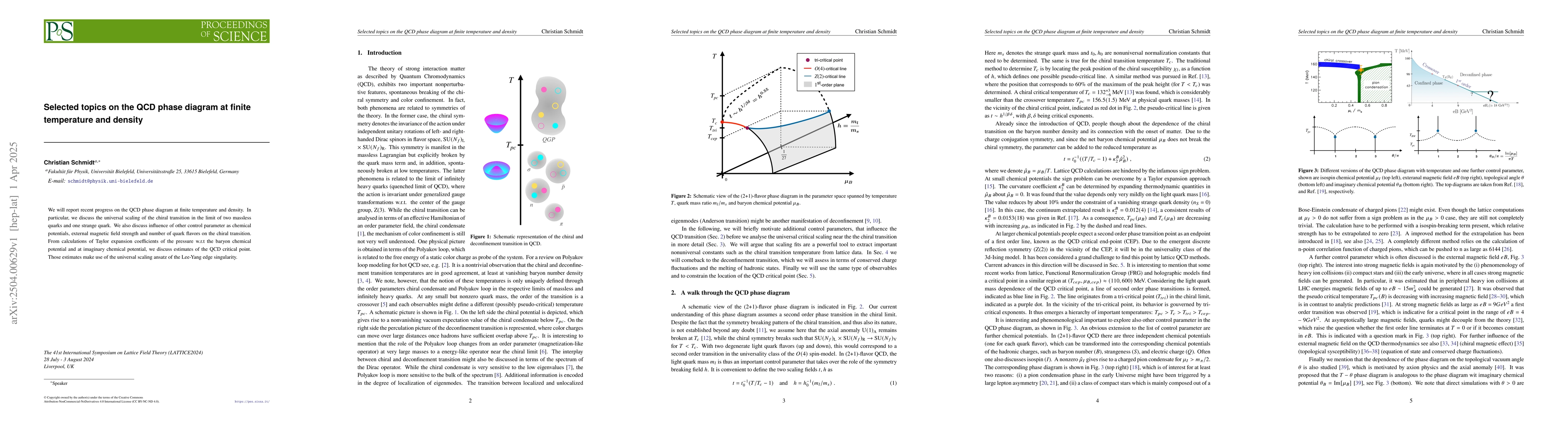 Thumbnail for Selected topics on the QCD phase diagram at finite temperature and
  density