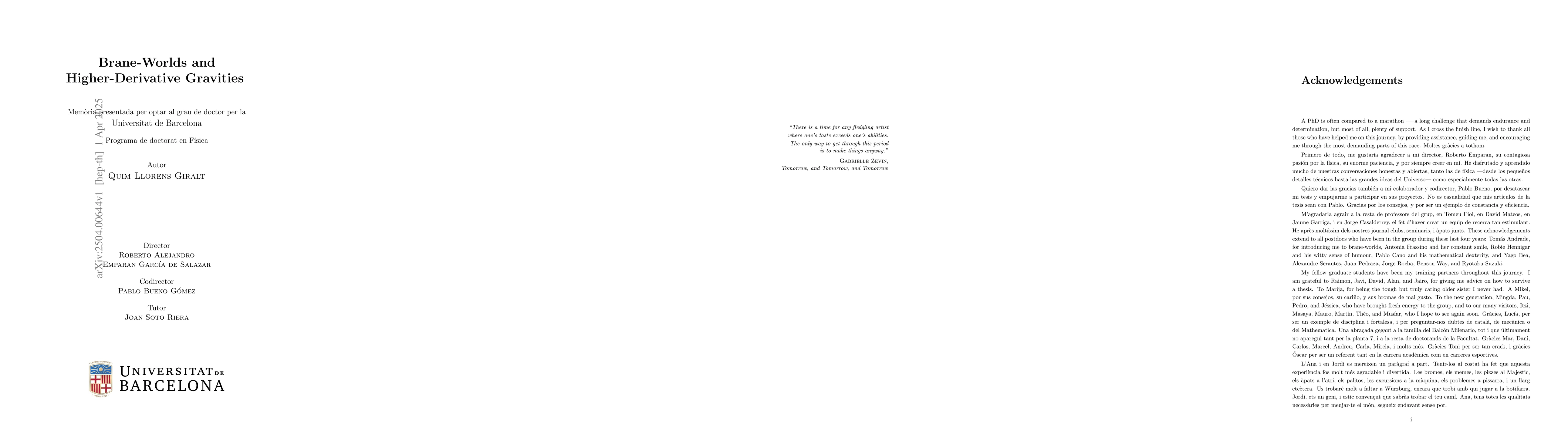 Thumbnail for Brane-Worlds and Higher-Derivative Gravities