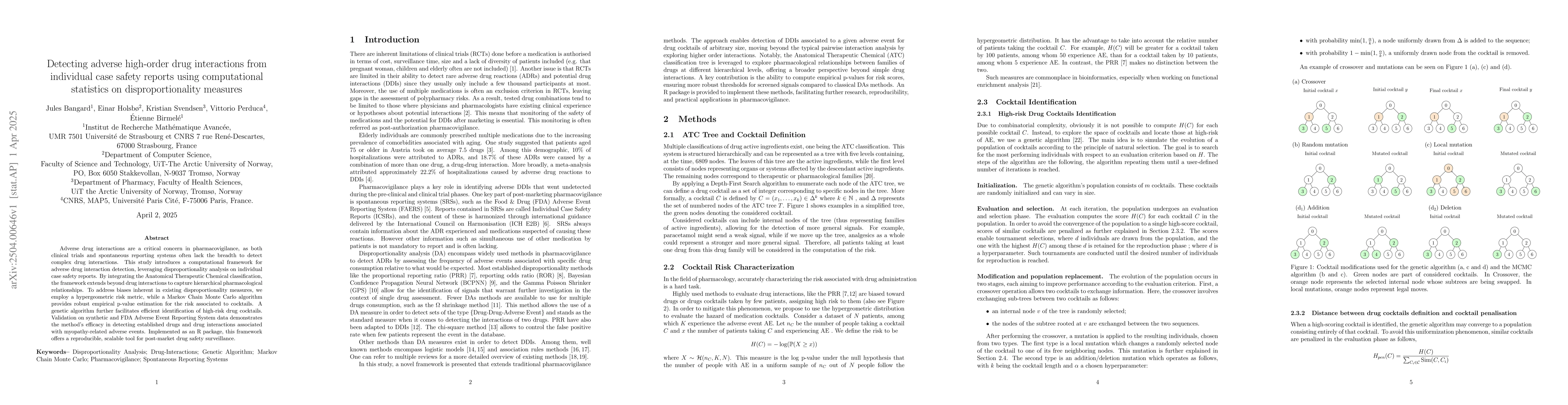 Thumbnail for Detecting adverse high-order drug interactions from individual case
  safety reports using computational statistics on disproportionality measures