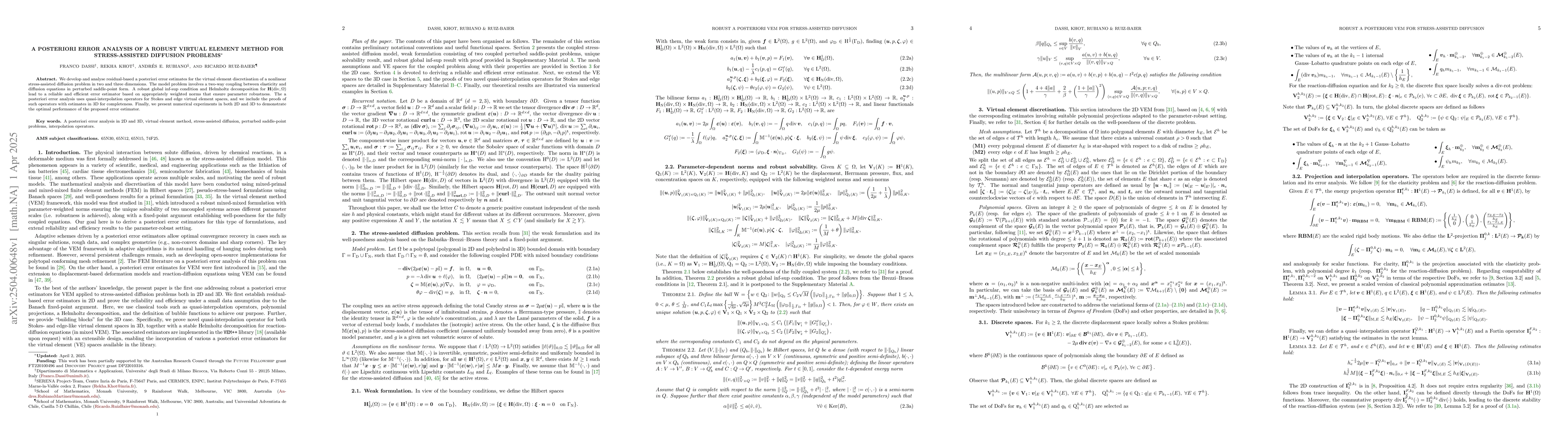 Thumbnail for A posteriori error analysis of a robust virtual element method for
  stress-assisted diffusion problems