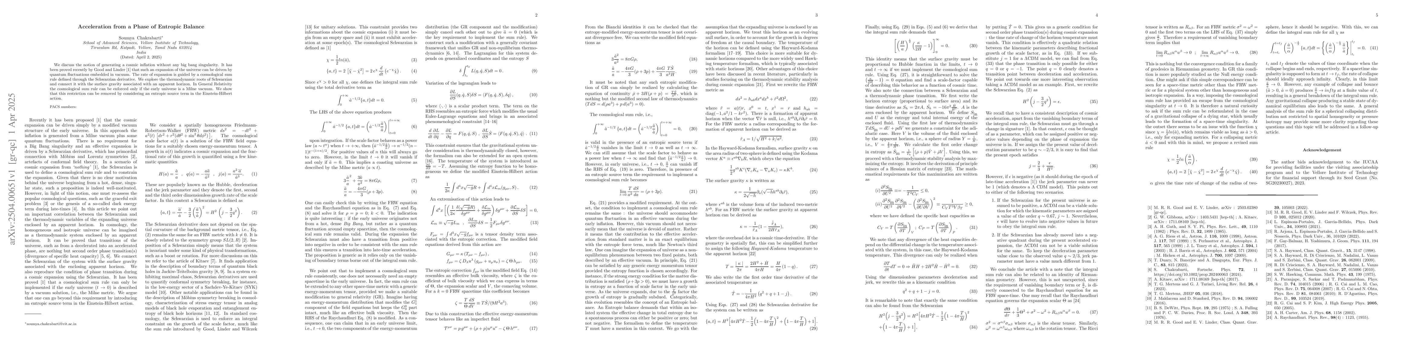 Thumbnail for Acceleration from a Phase of Entropic Balance