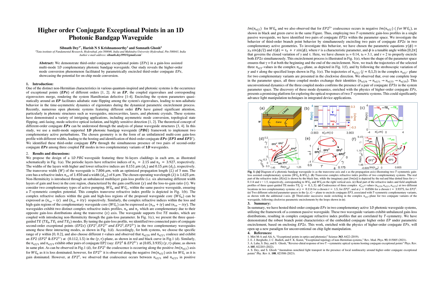 Thumbnail for Higher order Conjugate Exceptional Points in an 1D Photonic Bandgap
  Waveguide