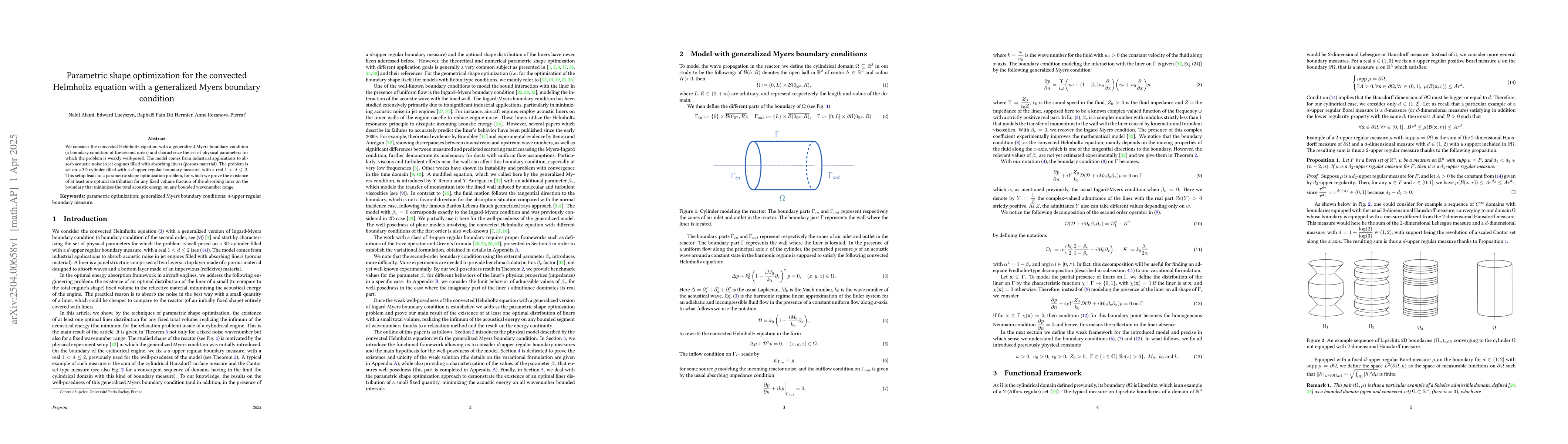 Thumbnail for Parametric shape optimization for the convected Helmholtz equation with
  a generalized Myers boundary condition