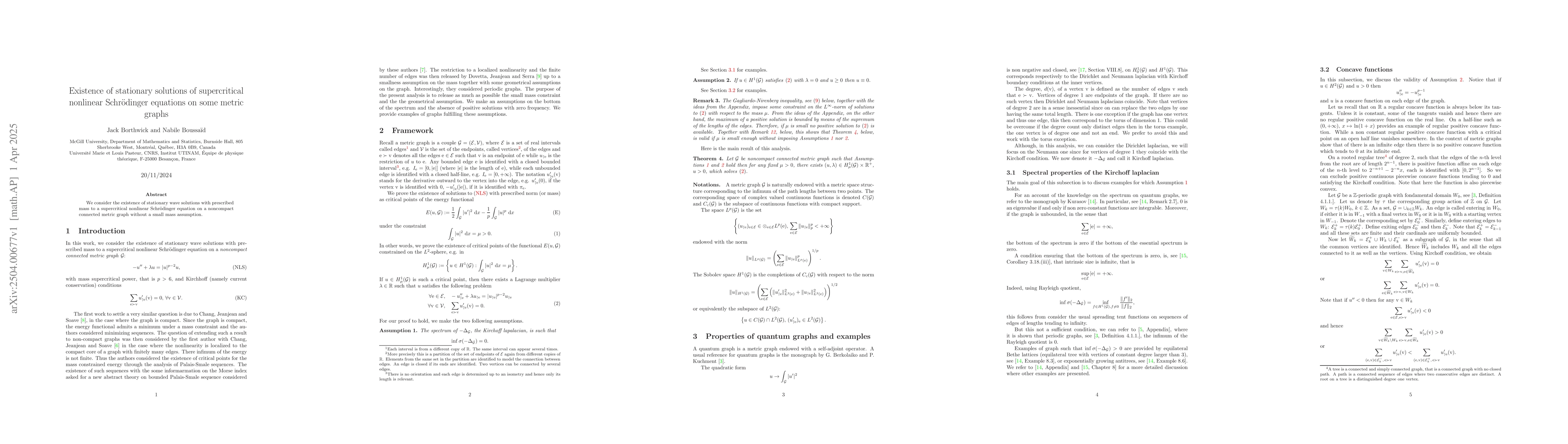 Thumbnail for Existence of stationary solutions of supercritical nonlinear
  Schr{ö}dinger equations on some metric graphs
