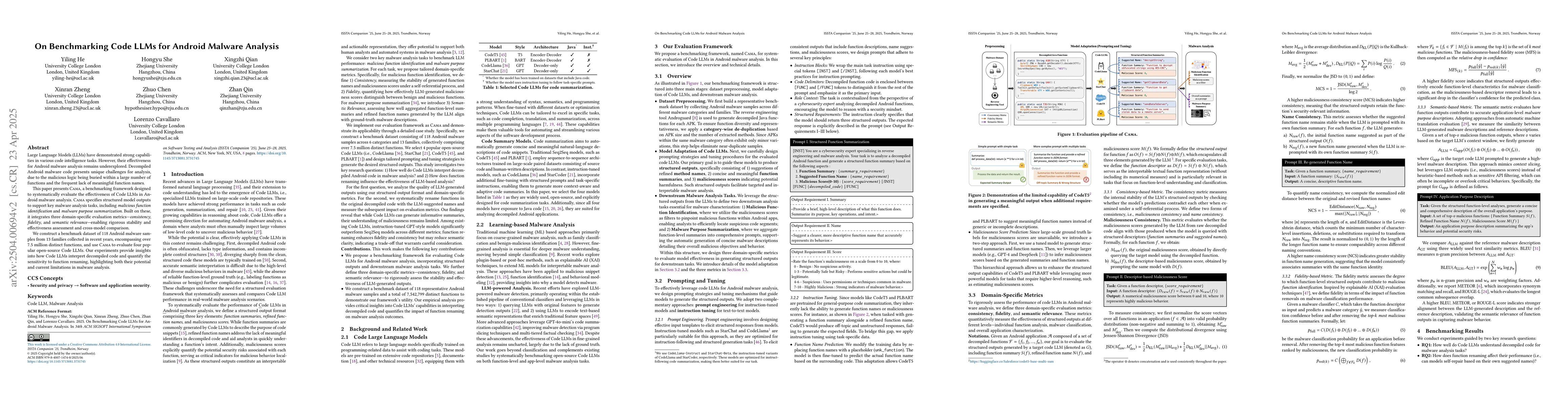 Thumbnail for On Benchmarking Code LLMs for Android Malware Analysis