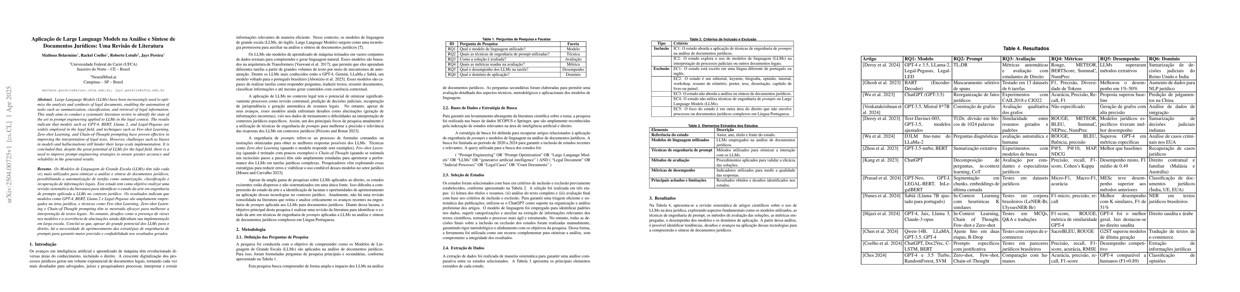 Thumbnail for Aplicação de Large Language Models na Análise e Síntese de
  Documentos Jurídicos: Uma Revisão de Literatura