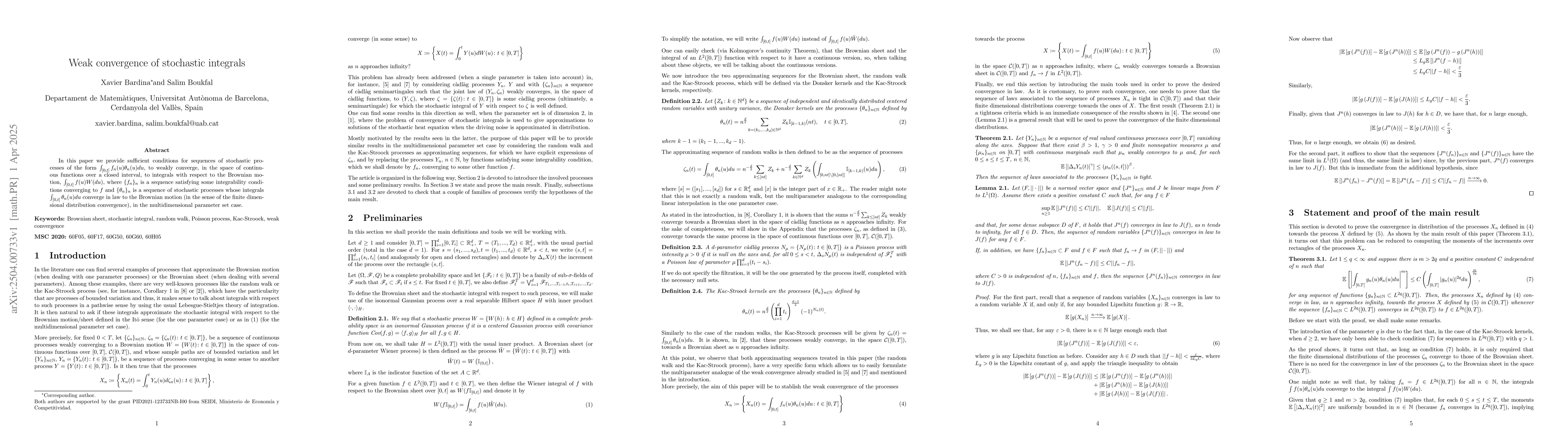 Thumbnail for Weak convergence of stochastic integrals