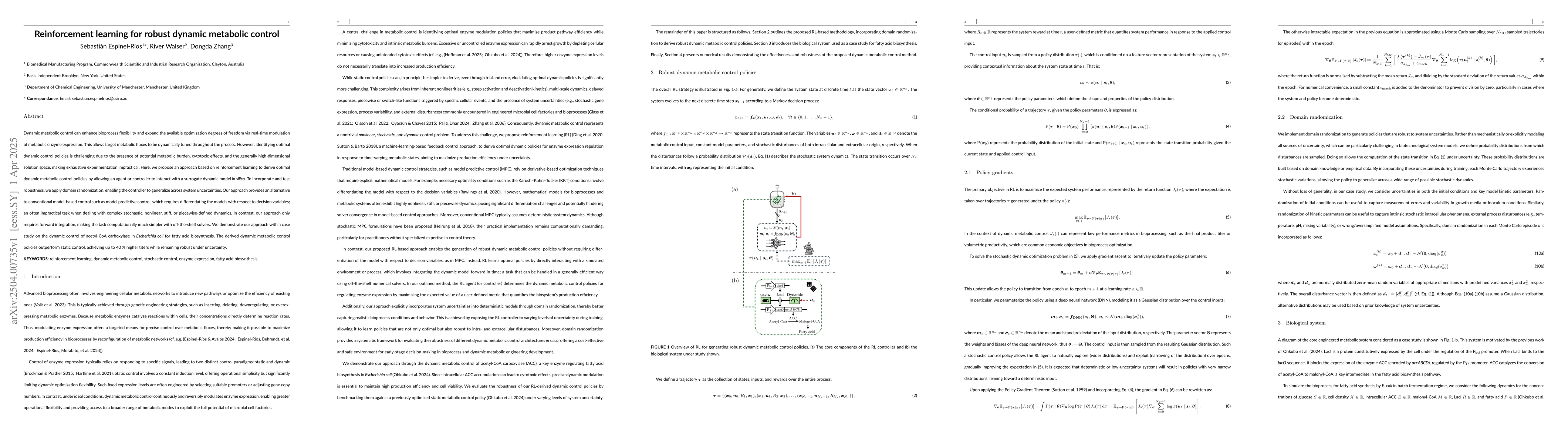Thumbnail for Reinforcement learning for robust dynamic metabolic control