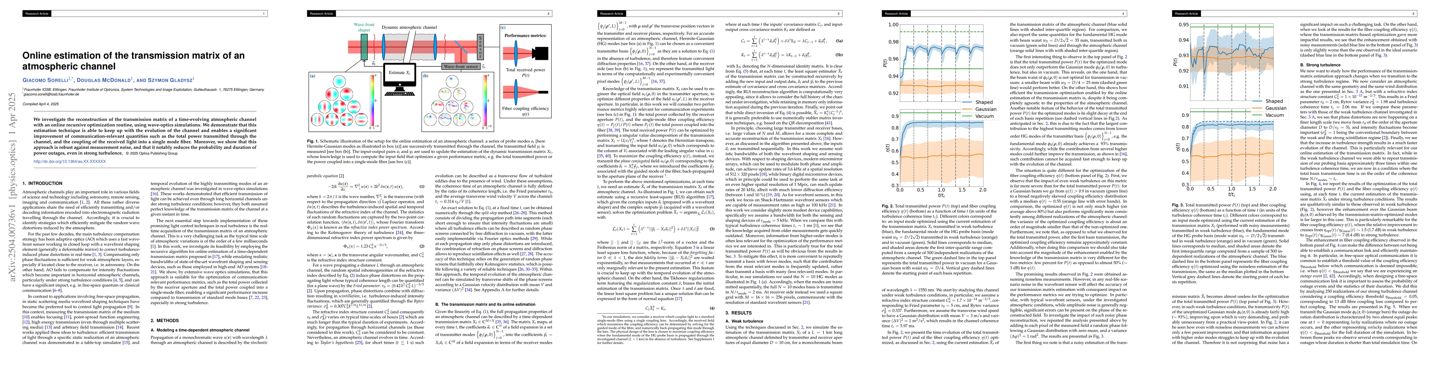 Thumbnail for Online estimation of the transmission matrix of an atmospheric channel