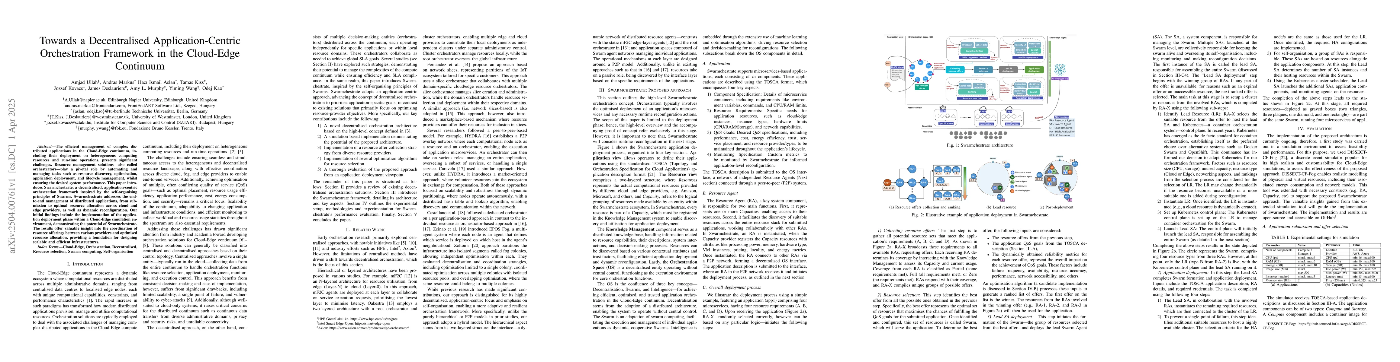 Thumbnail for Towards a Decentralised Application-Centric Orchestration Framework in
  the Cloud-Edge Continuum