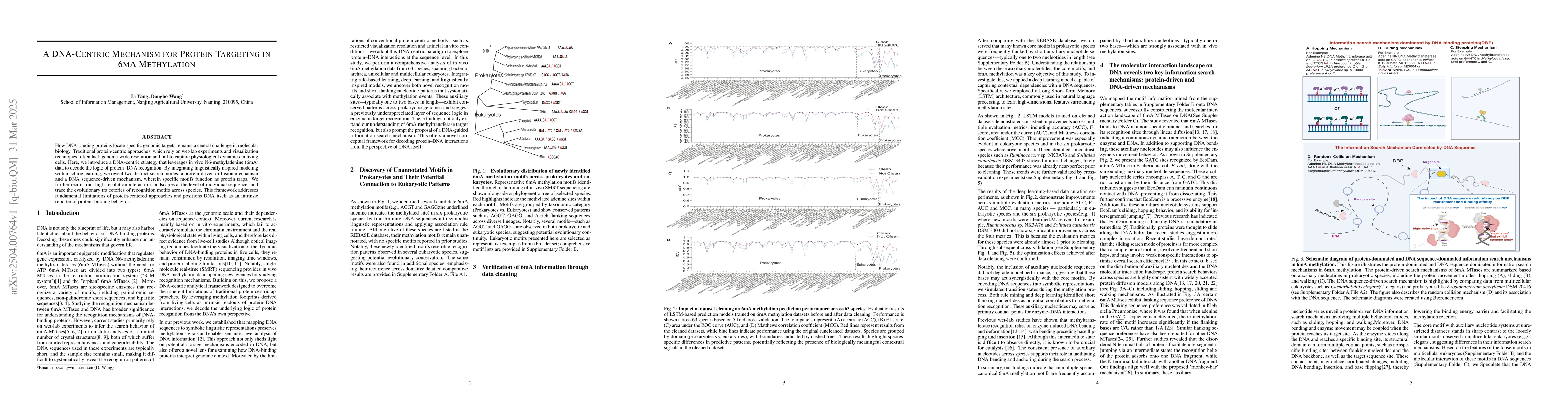 Thumbnail for A DNA-Centric Mechanism for Protein Targeting in 6mA Methylation
